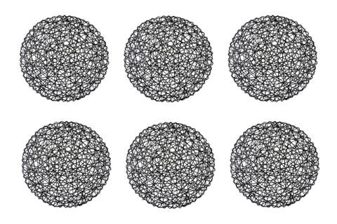 Woven Paper Round Placemat Set/6, 15" Dia