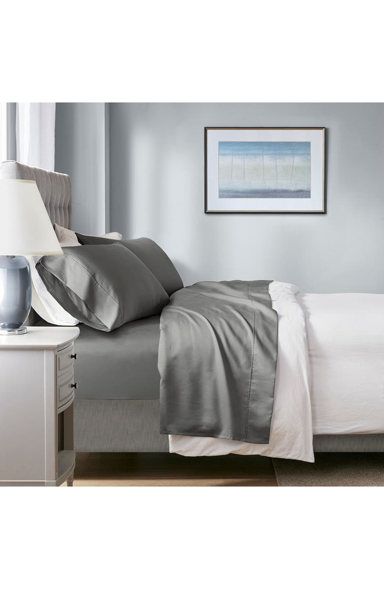 BEAUTYREST 1000 Thread Count Temperature Regulating Antimicrobial 4 Piece Sheet Set, Alternate, color, Charcoal