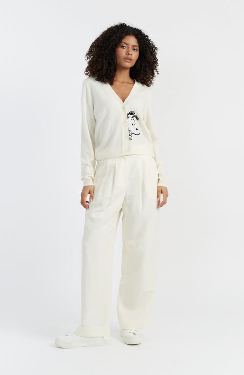 CHINTI & PARKER CHINTI & PARKER CHINTI MEETS PEANUTS SNOOPY PEEK POCKET WOOL CASHMERE CARDIGAN