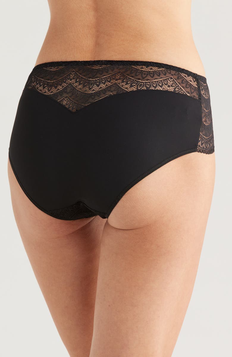 Simone Perele Karma High Waist Briefs, Alternate, color, Black