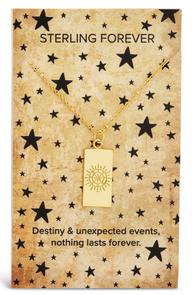 Sterling Forever Wheel of Fortune Pendant Necklace, Alternate, color, Gold