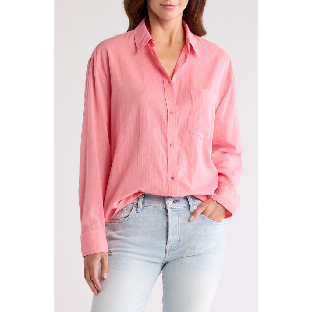 SEVEN 7 FOR ALL MANKIND VOILE COTTON BUTTON-DOWN SHIRT