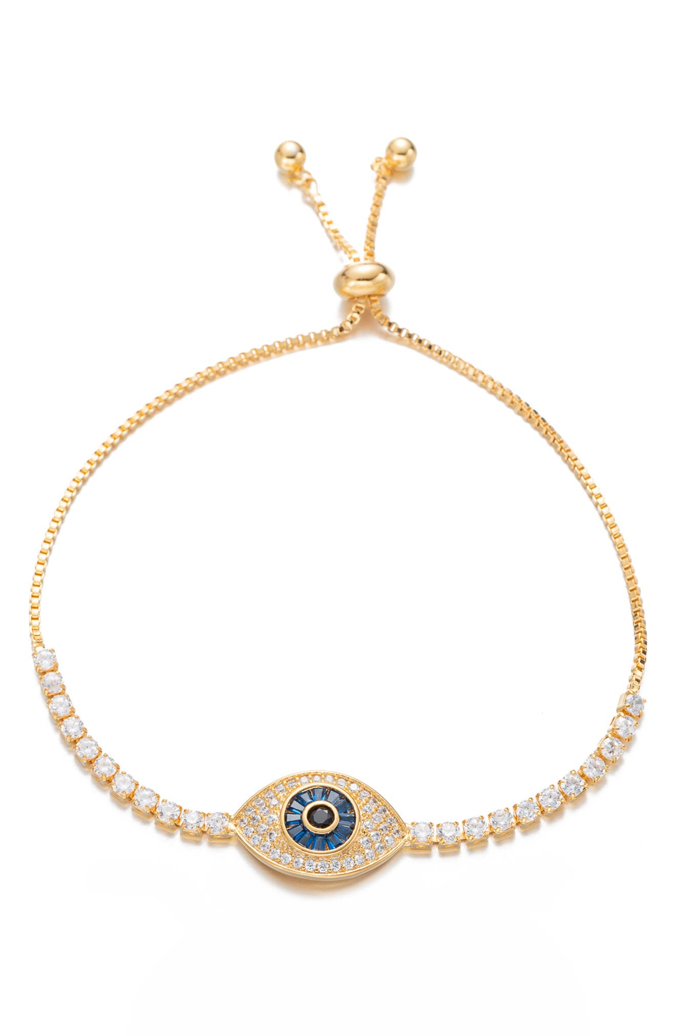 EYE CANDY LOS ANGELES Blue Eye Cubic Zirconia Bolo Bracelet