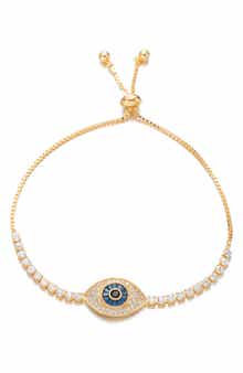 Blue Eye Cubic Zirconia Bolo Bracelet