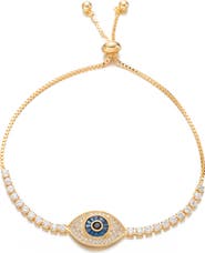 EYE CANDY LOS ANGELES Blue Eye Cubic Zirconia Bolo Bracelet