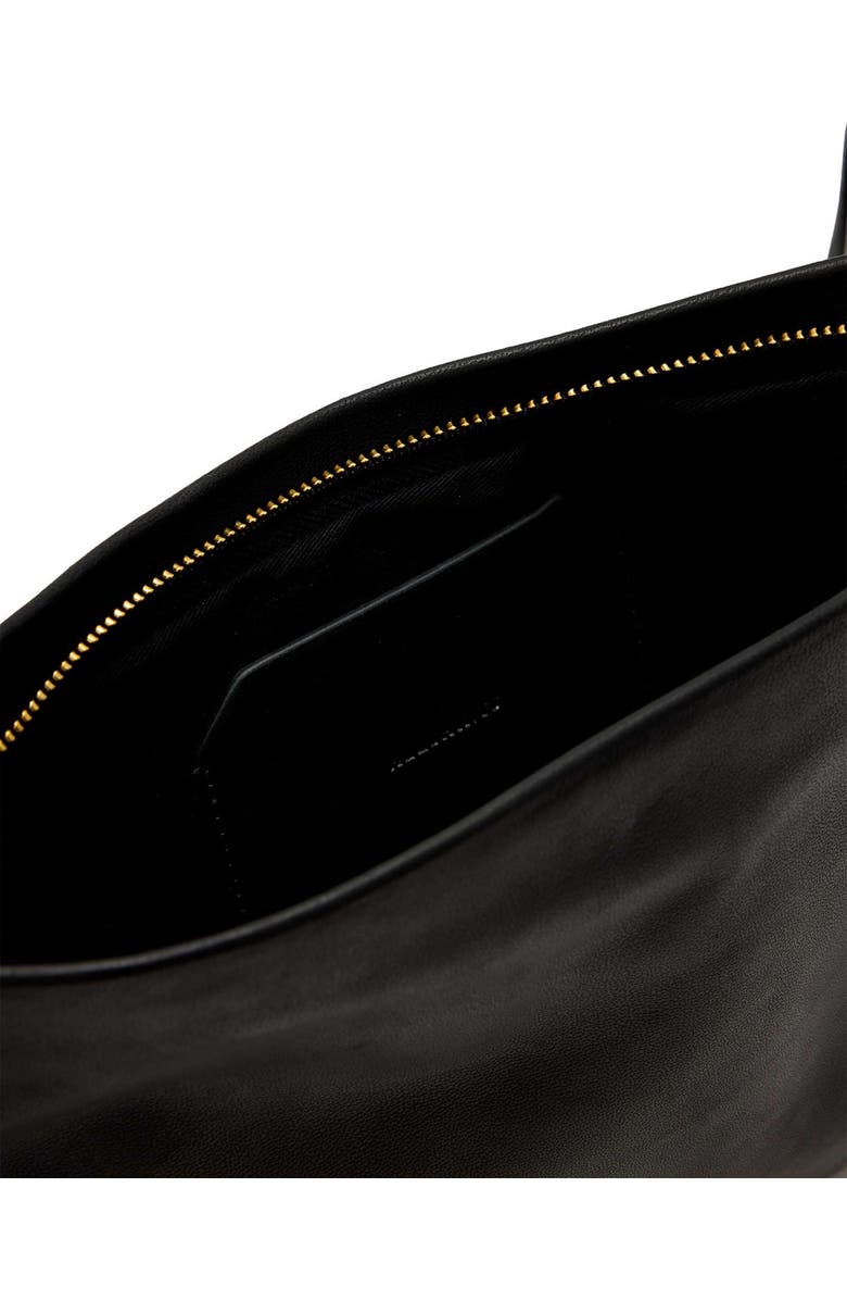 AllSaints Bettina Leather Clutch, Alternate, color, Black