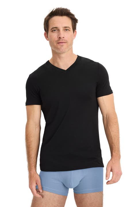 Men's Cool Cotton Stretch V-Neck Undershirt
