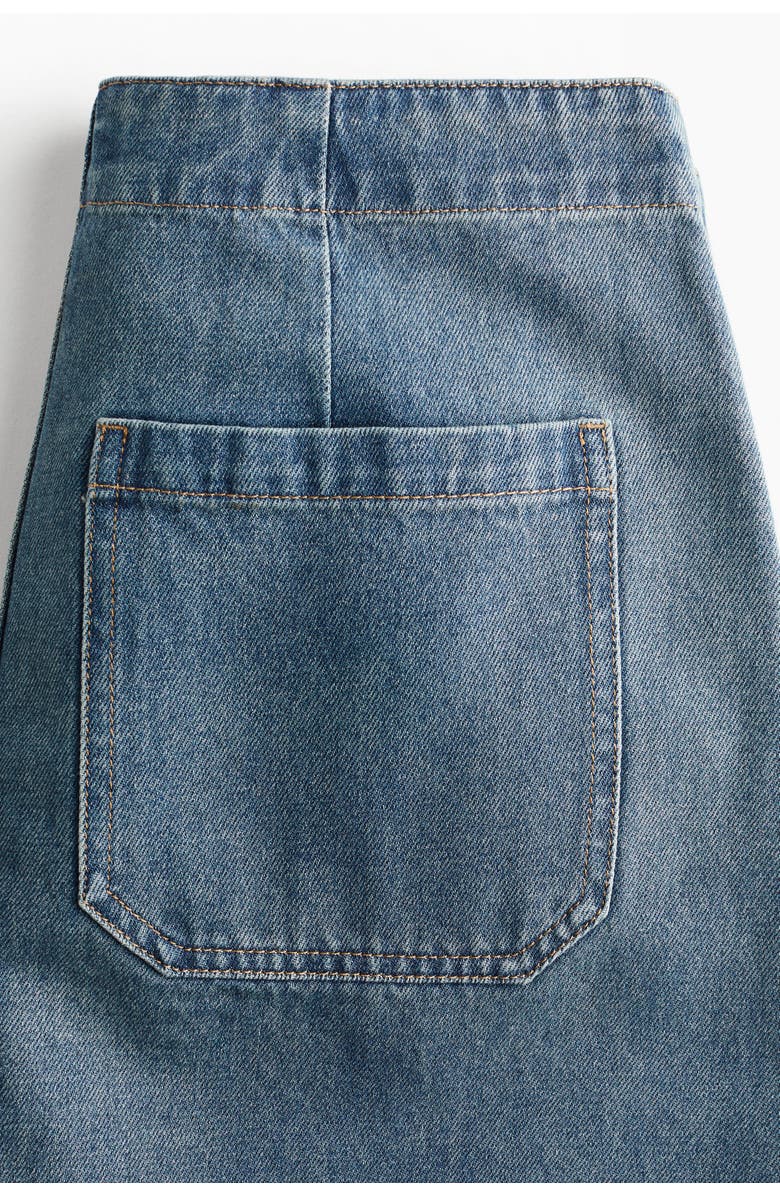 H&M Denim Lace-up Mini Skirt, Alternate, color, 