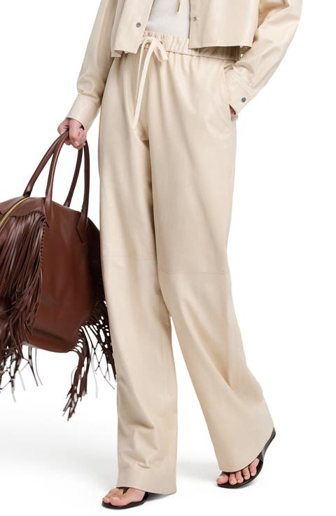 Wide Leg Leather Pants