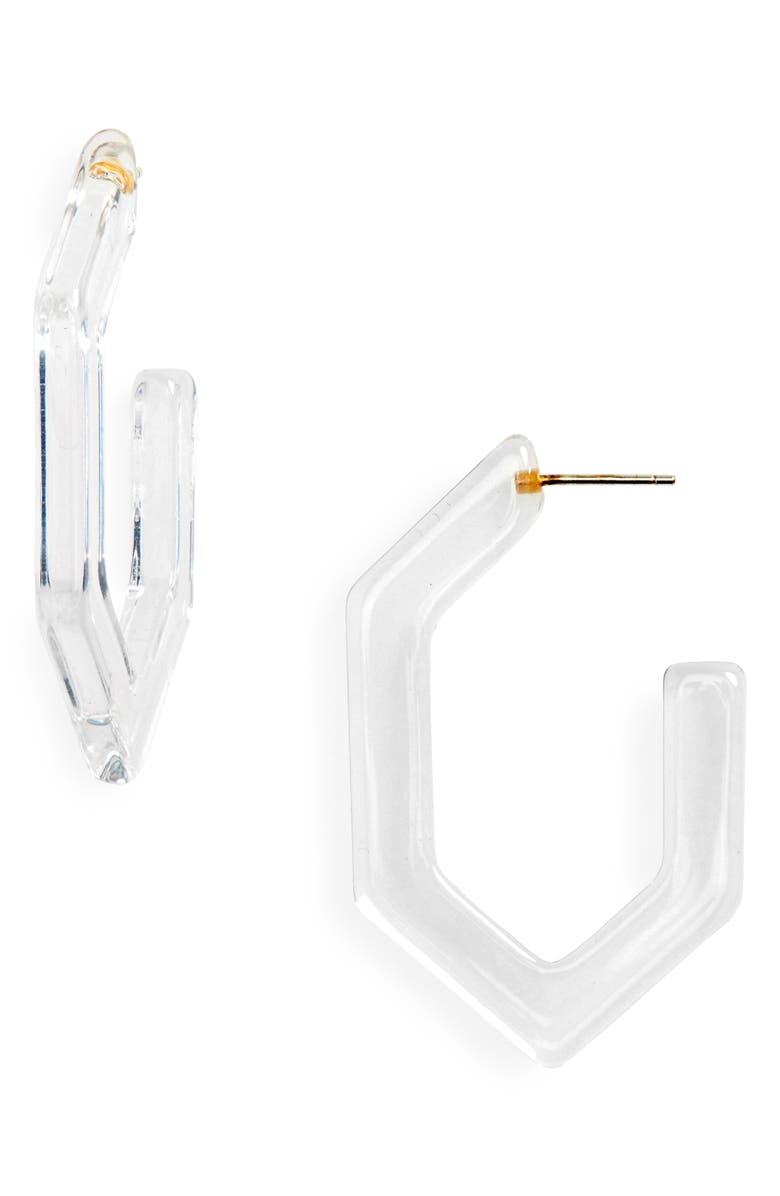 Madewell Glitter Oversize Geometric Hoop Earrings, Main, color,