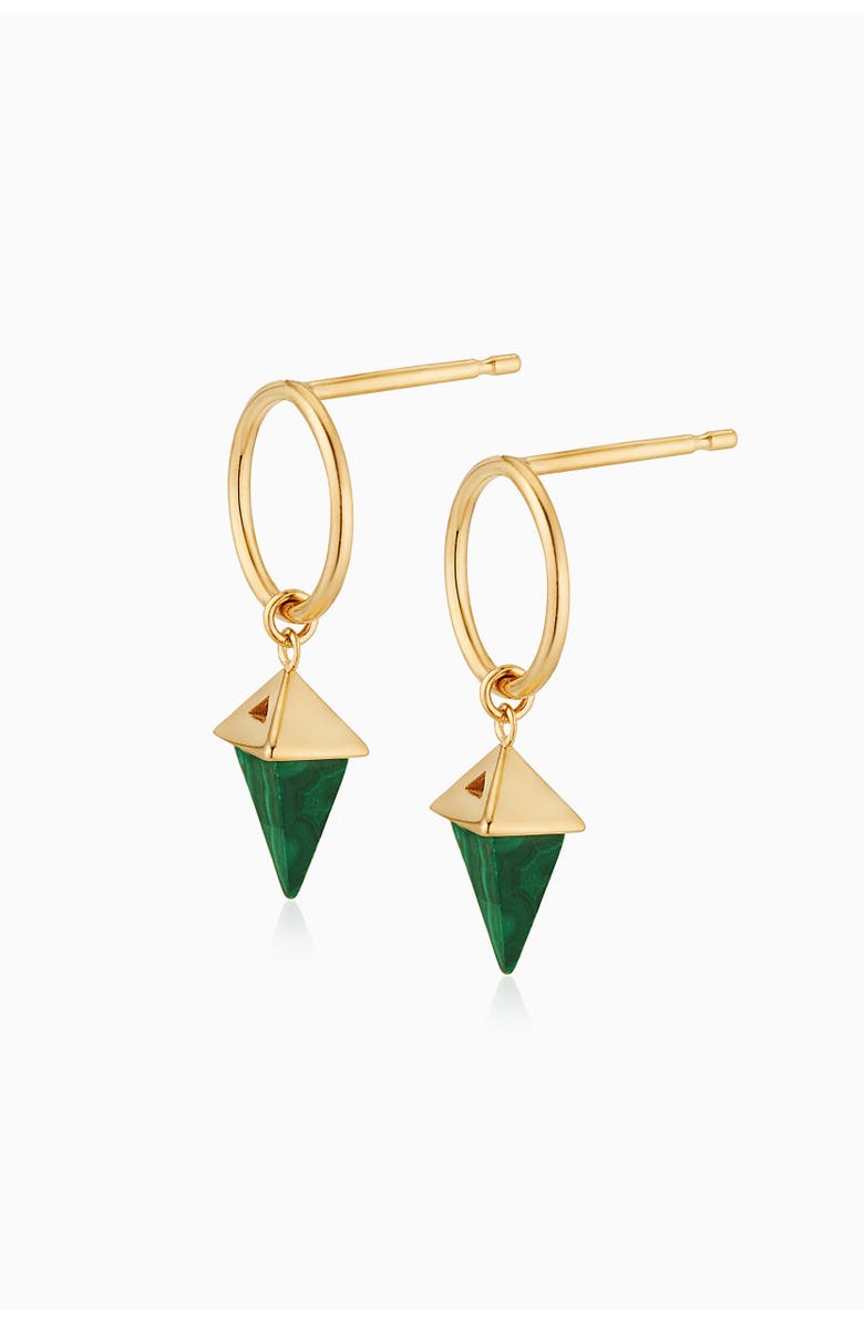 Oradina 14K Gold Prism Point Drop Earrings, Alternate, color, Gold - Green Malachite