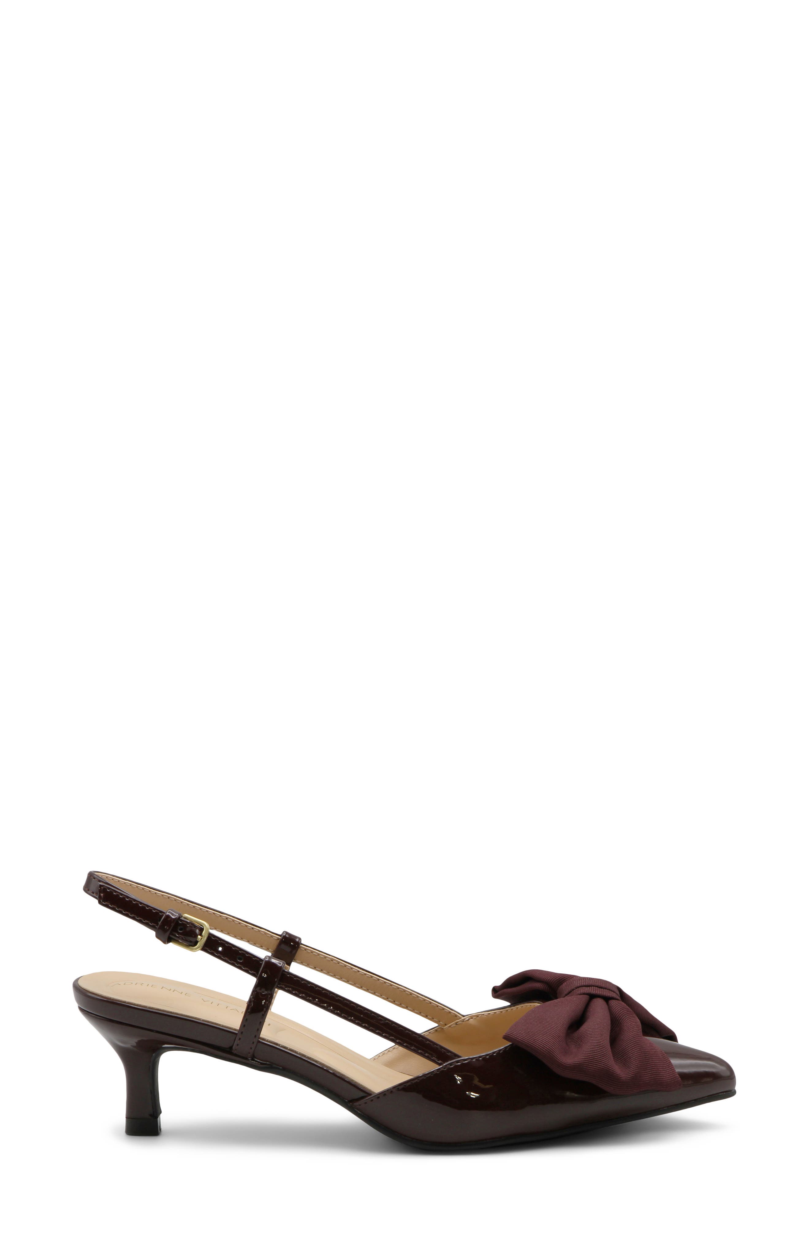 Sanger Faux Leather Slingback Pump, Alternate, color, DK BRN PAT