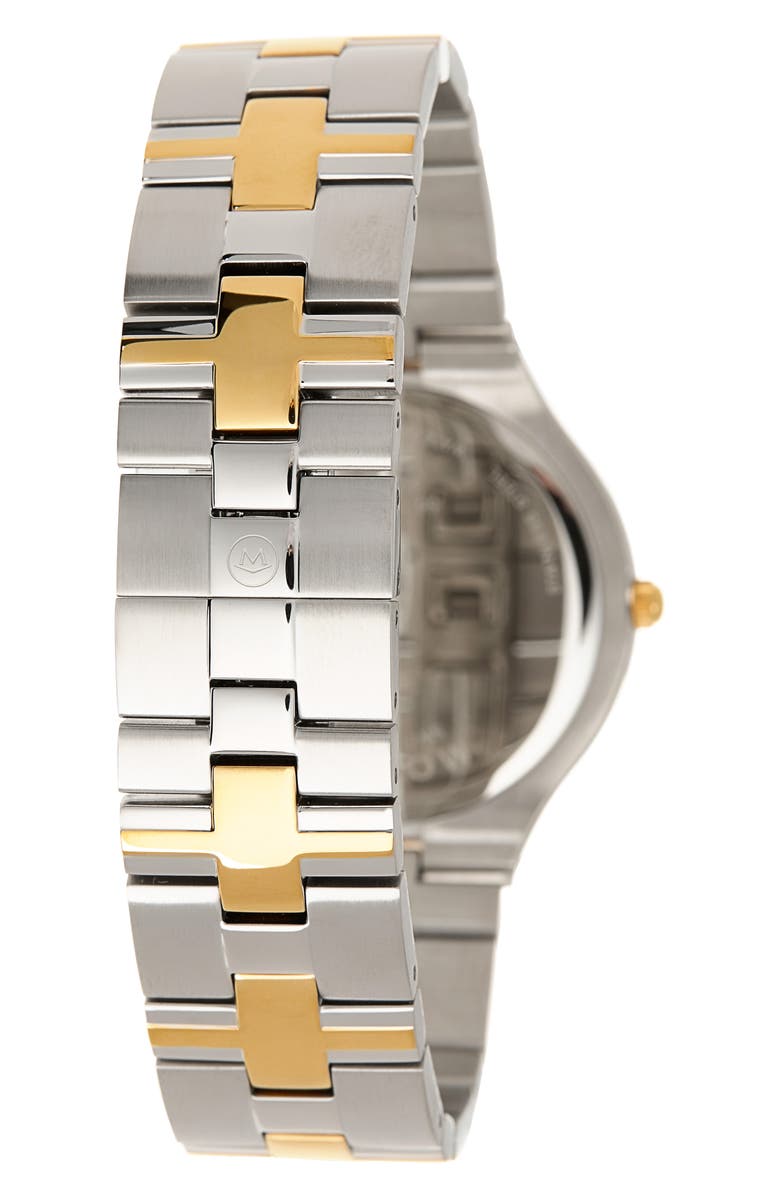 Movado Juro Two-Tone Bracelet Watch, 38mm, Alternate, color, Black