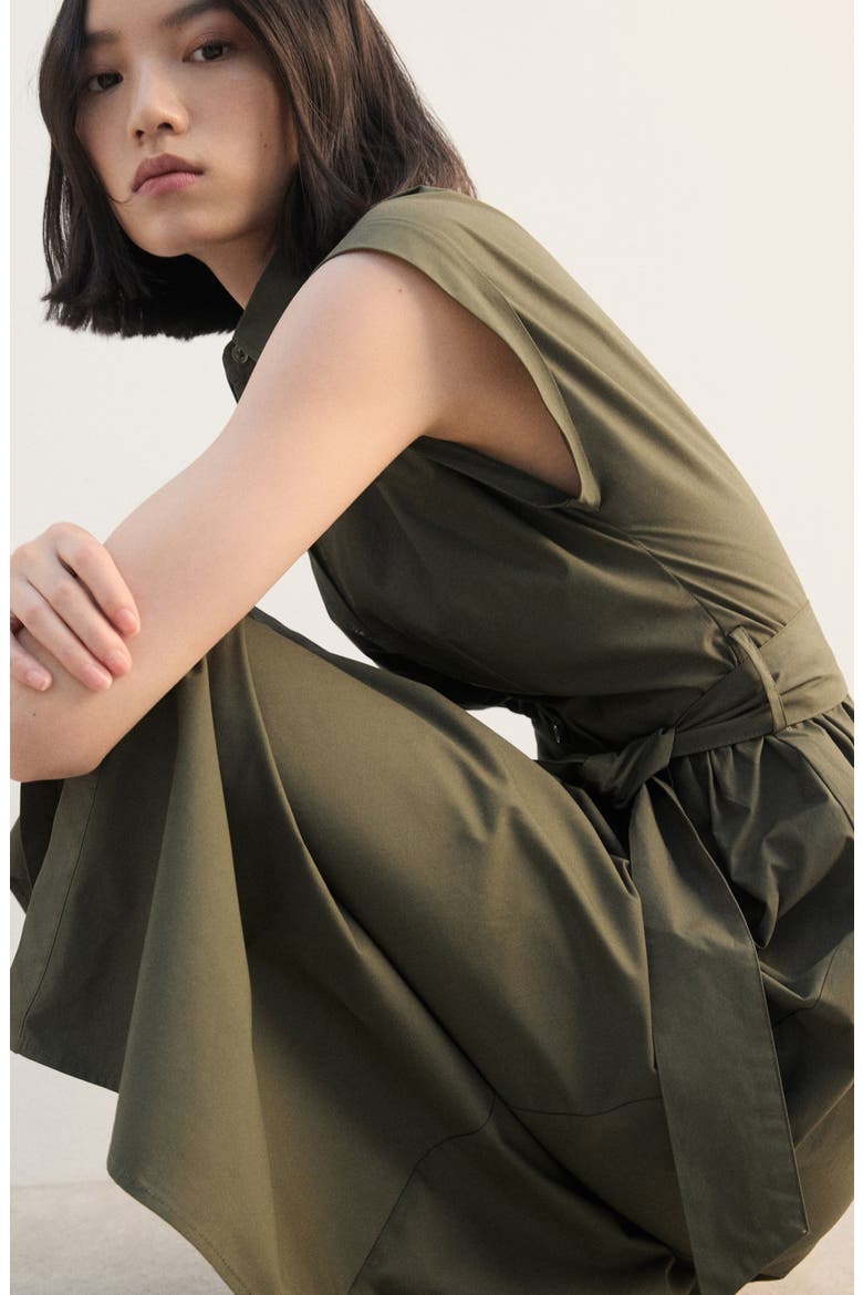 Tie Belt Shirtdress, Alternate, color, KHAKI GREEN