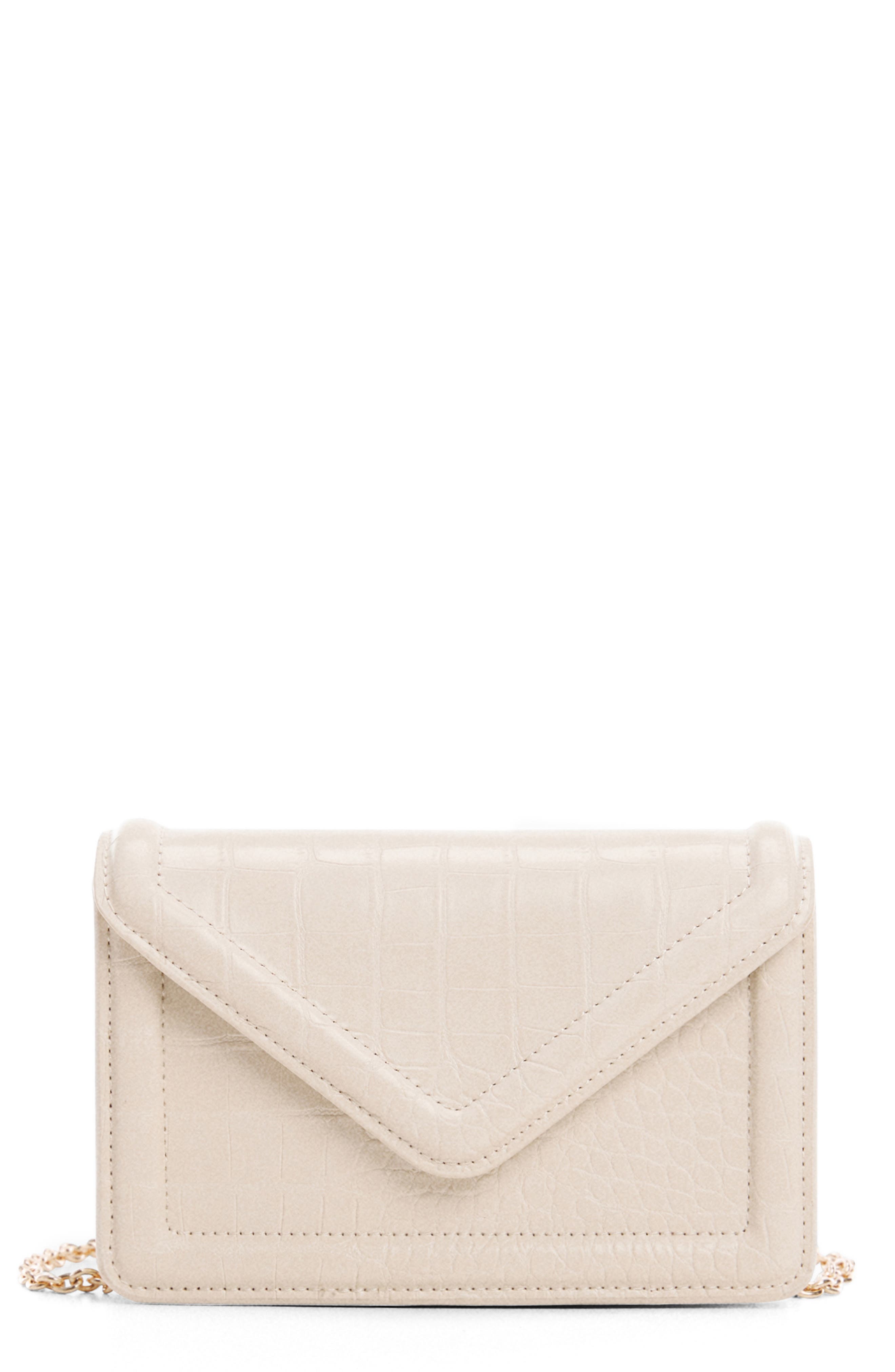 MANGO Envelope Flap Faux Leather Bag, Main, color, 