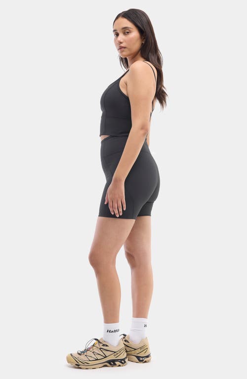Halfdays Gwen Strappy Crop Camisole In Black