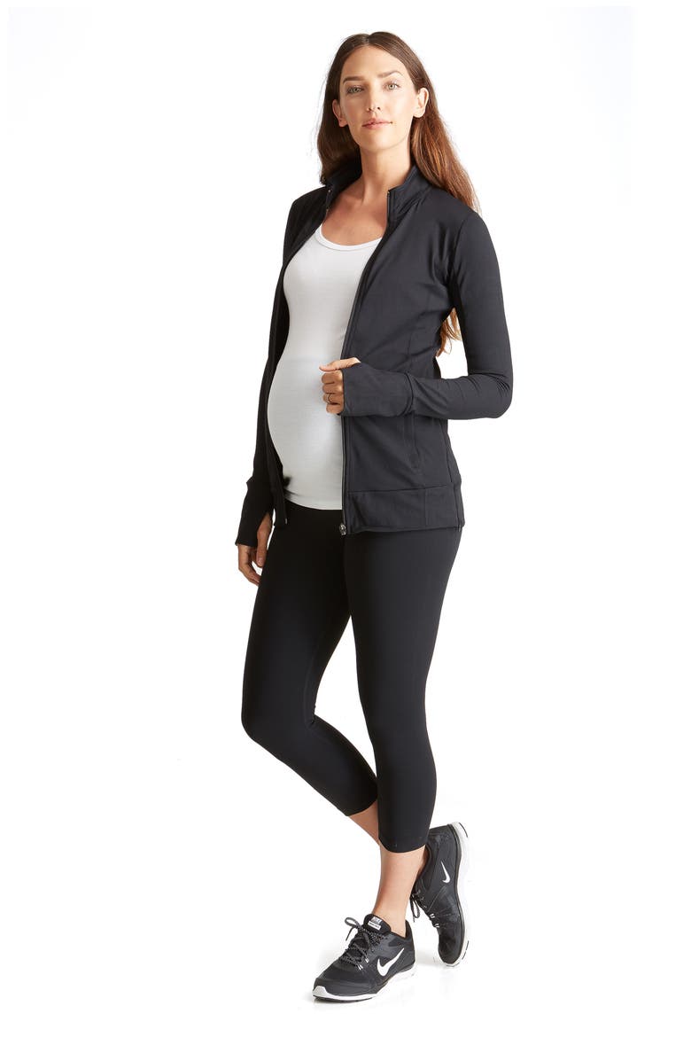 Active Maternity Jacket, Alternate, color, JET BLACK