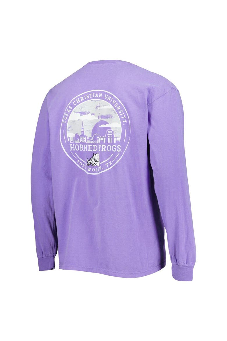 Men's Purple TCU Horned Frogs Circle Campus Scene Long Sleeve T-Shirt, Alternate, color, Purple