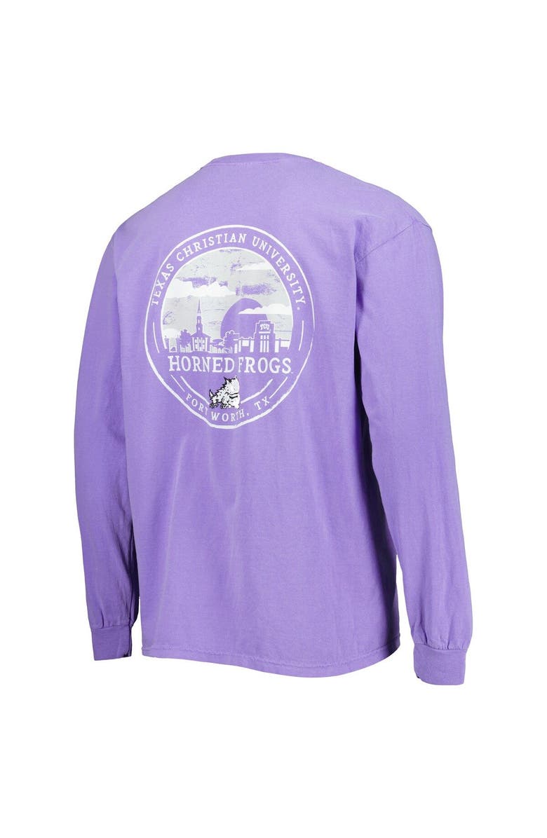 IMAGE ONE Men's Purple TCU Horned Frogs Circle Campus Scene Long Sleeve T-Shirt, Alternate, color, 