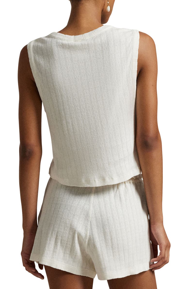 Polo Ralph Lauren Logo Detail Cotton Short Pajamas, Alternate, color, Egret