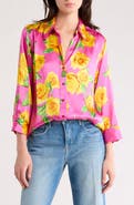 L'AGENCE Dani Floral Silk Button-Up Shirt