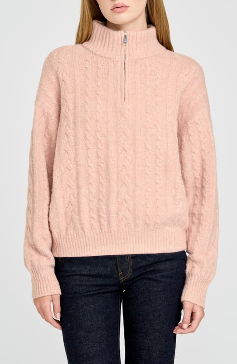 West Half Zip Cable Knit Sweater