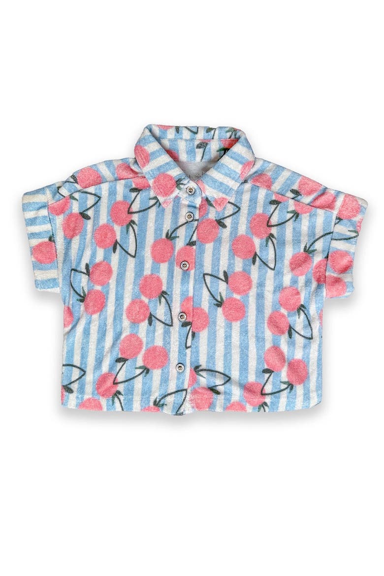 Dakota Cotton Boxy Buttondown, Main, color, Blue Stripe