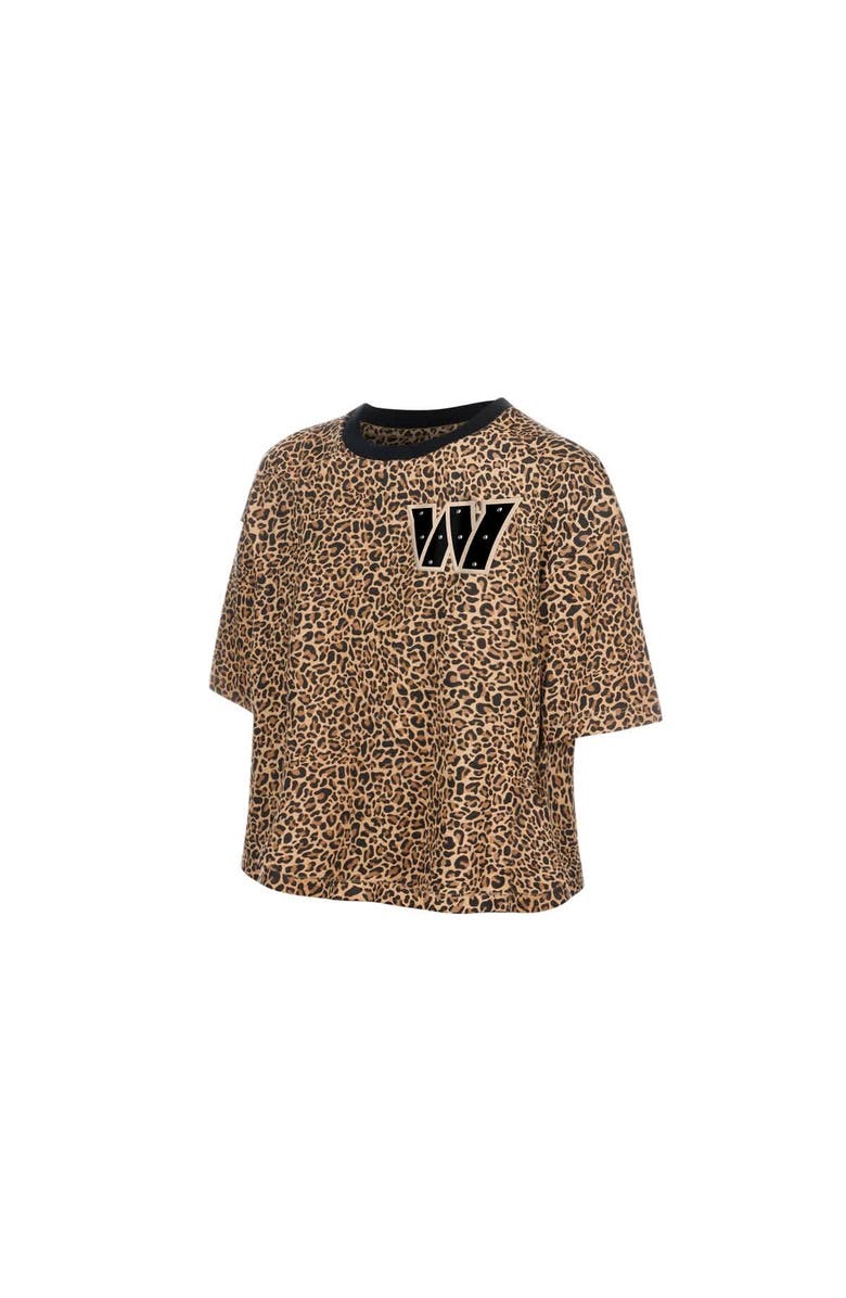 New Era Women's New Era  Brown Washington Commanders Mom & Me Leopard Boxy Cropped T-Shirt, Alternate, color, Brown