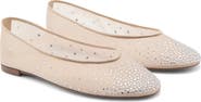 MANGO Rhinestone Mesh Ballet Flat