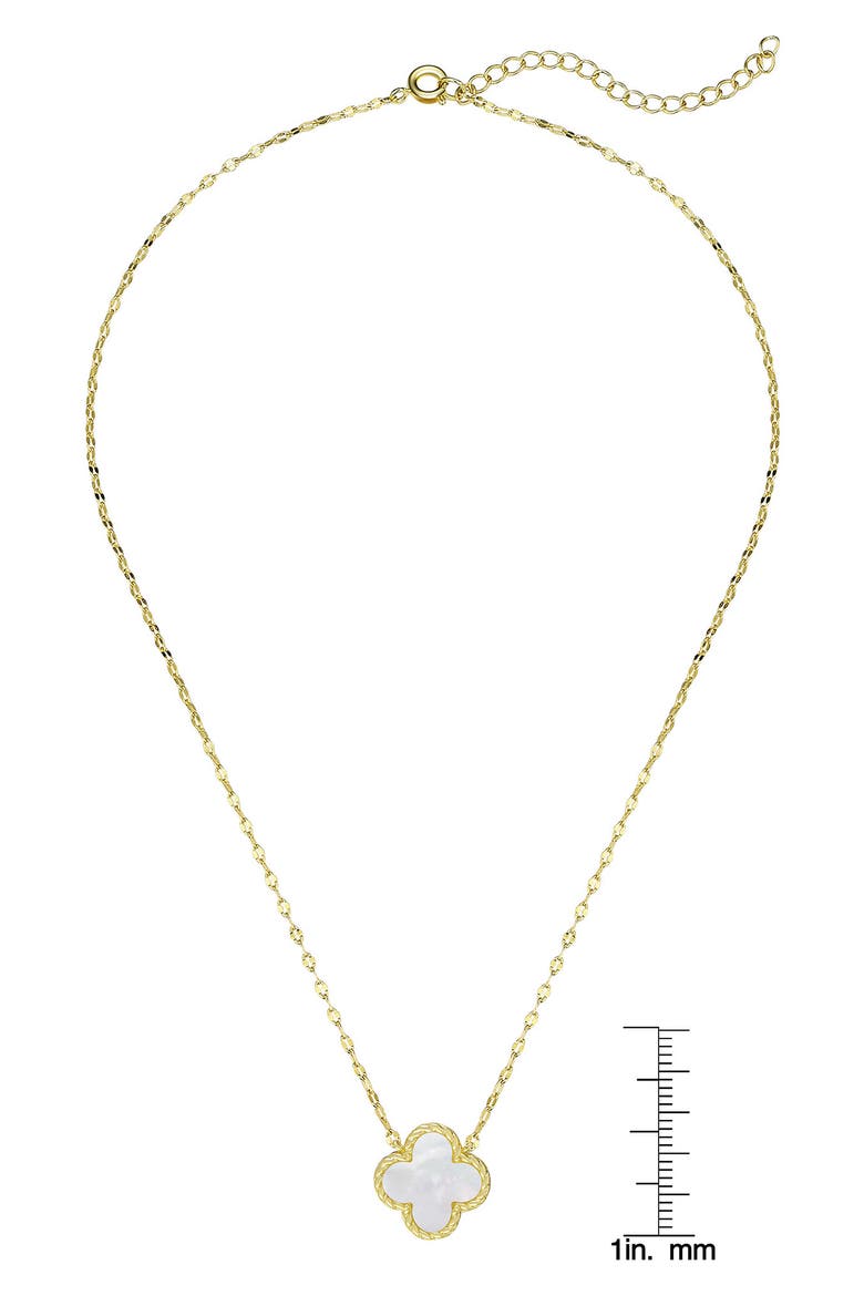 Kids' Mother-of-Pearl Clover Pendant Necklace, Alternate, color, GOLD