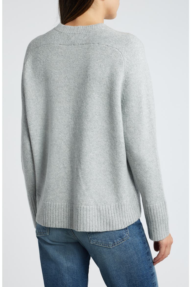 Crewneck Raglan Cotton Blend Sweater, Alternate, color, GREY HEATHER