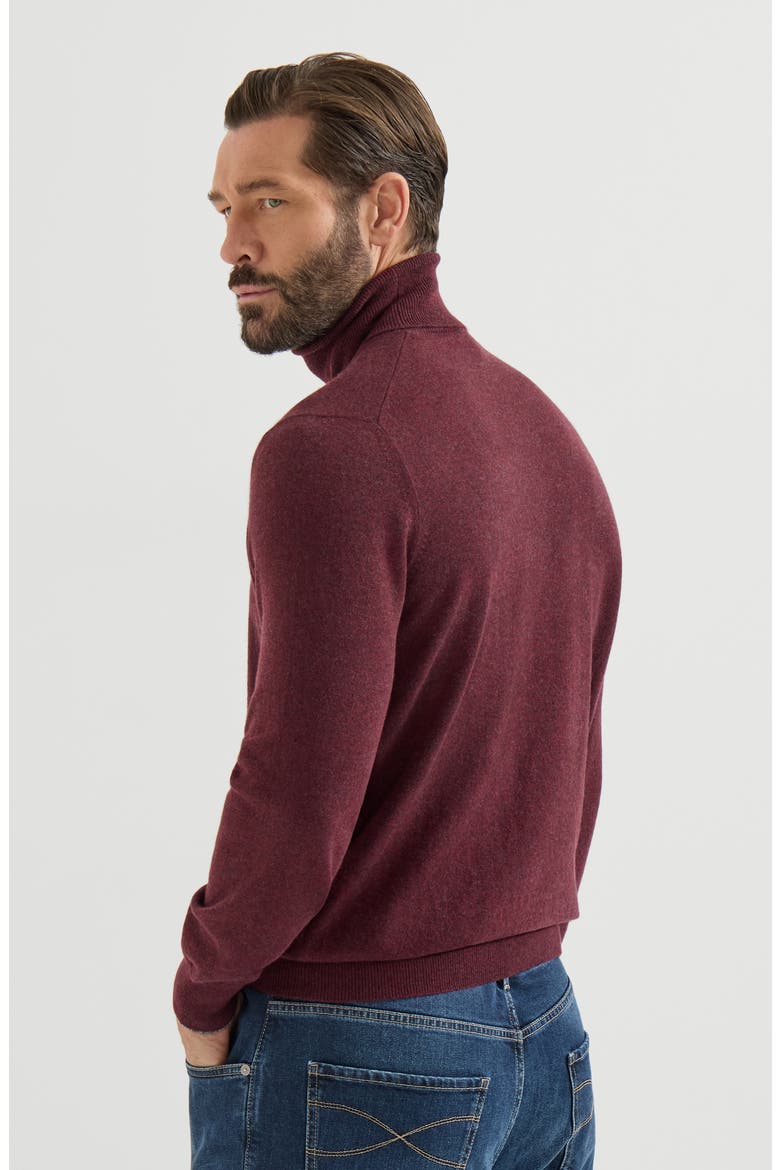 Mouliné cashmere turtleneck sweater, Alternate, color, Dark Grey