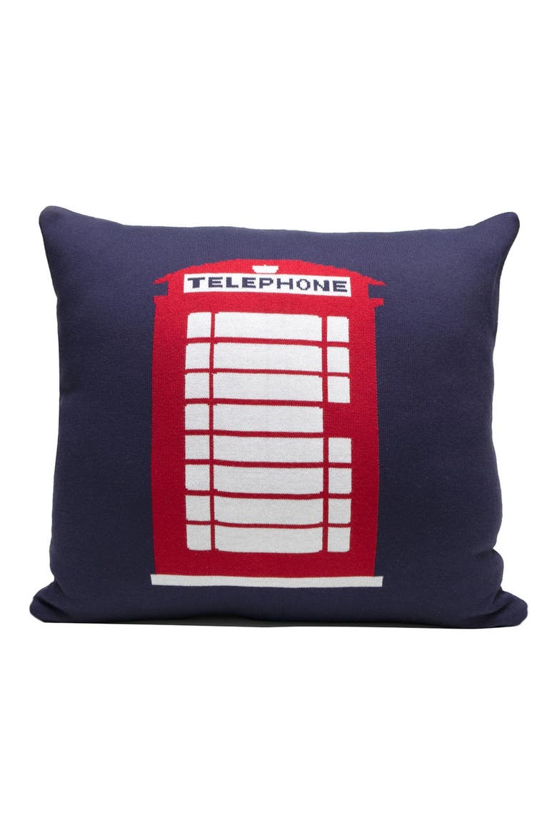 London Phone Booth Accent Pillow, Main, color, MULTI