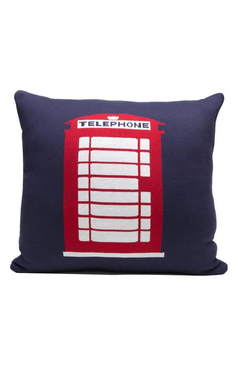 London Phone Booth Accent Pillow