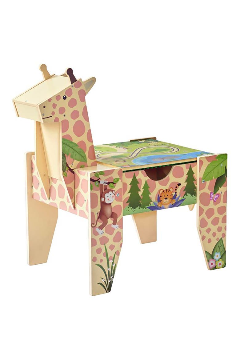 Jungle Giraffe 2-in-1 Activity Table, Main, color, YELLOW