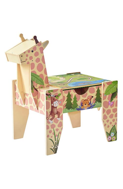 Teamson Kids Jungle Giraffe 2-in-1 Activity Table in Yellow 