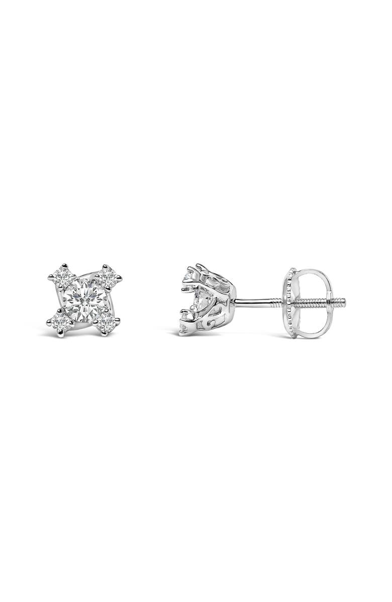Haus of Brilliance Sterling Silver 1/2 Cttw Lab Grown Diamond Quad Cluster Stud Earrings, Alternate, color, Silver