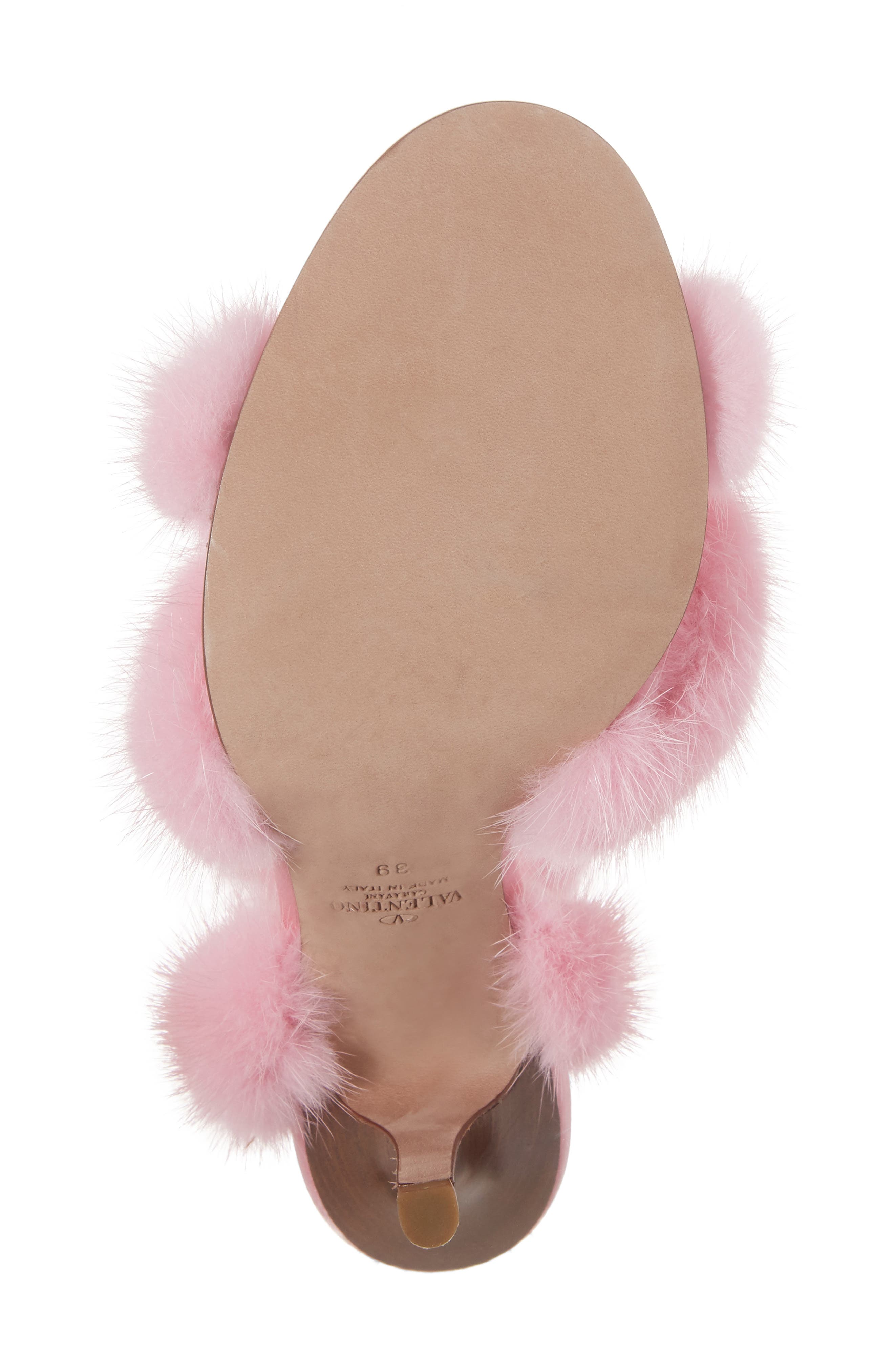 Genuine Mink Fur Sandal, Alternate, color, PINK FUR