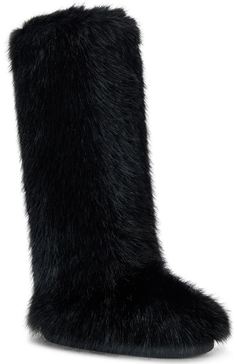 AZALEA WANG Emir Faux Fur Boot, Main, color, Black