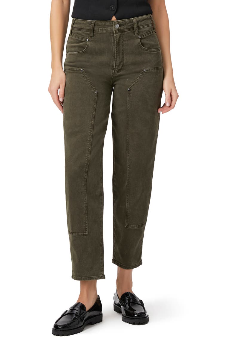 Alexis Workwear High Waist Barrel Pants, Main, color, VBAYOUGRN