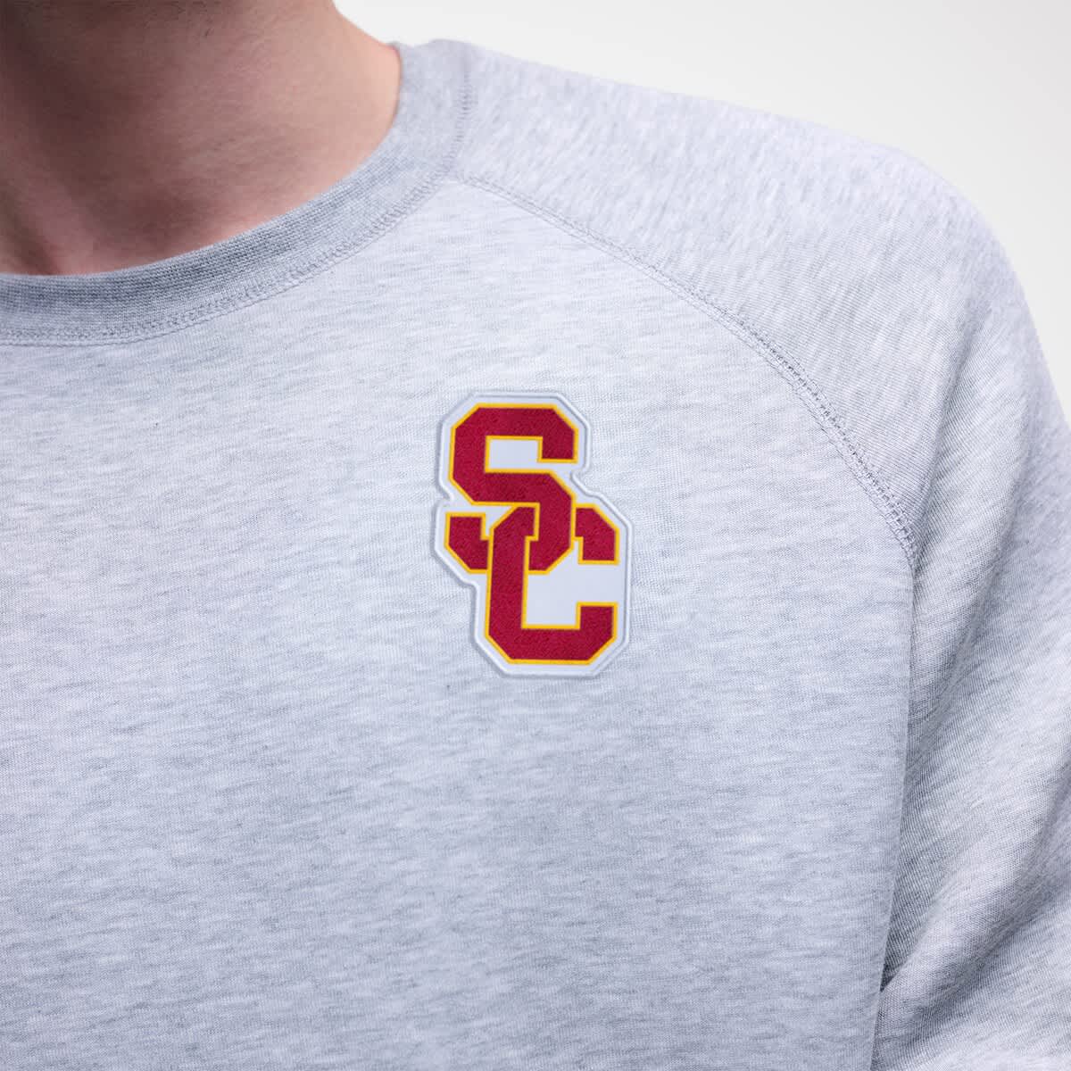 Nike Men's Nike Heather Gray USC Trojans Tech Fleece Raglan Sweatshirt ...