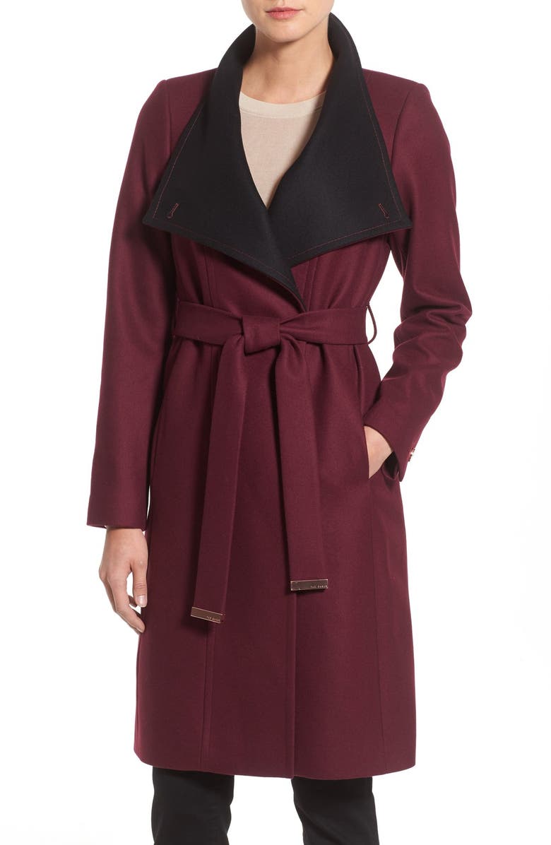 Ted Baker London Wool Blend Wrap Coat, Main, color,