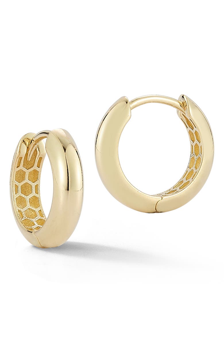 Ember Fine Jewelry Polished Huggie Hoop Earrings, Main, color, Gold