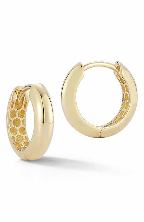 Ember Fine Jewelry <p>14K Gold Round Huggie Hoop Earrings</p>