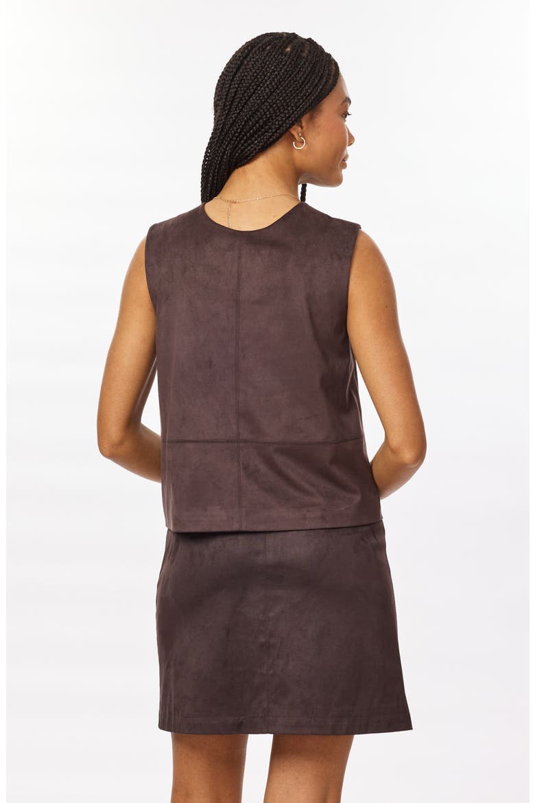 Reversible Faux Suede Vest, Alternate, color, SEAL BROWN