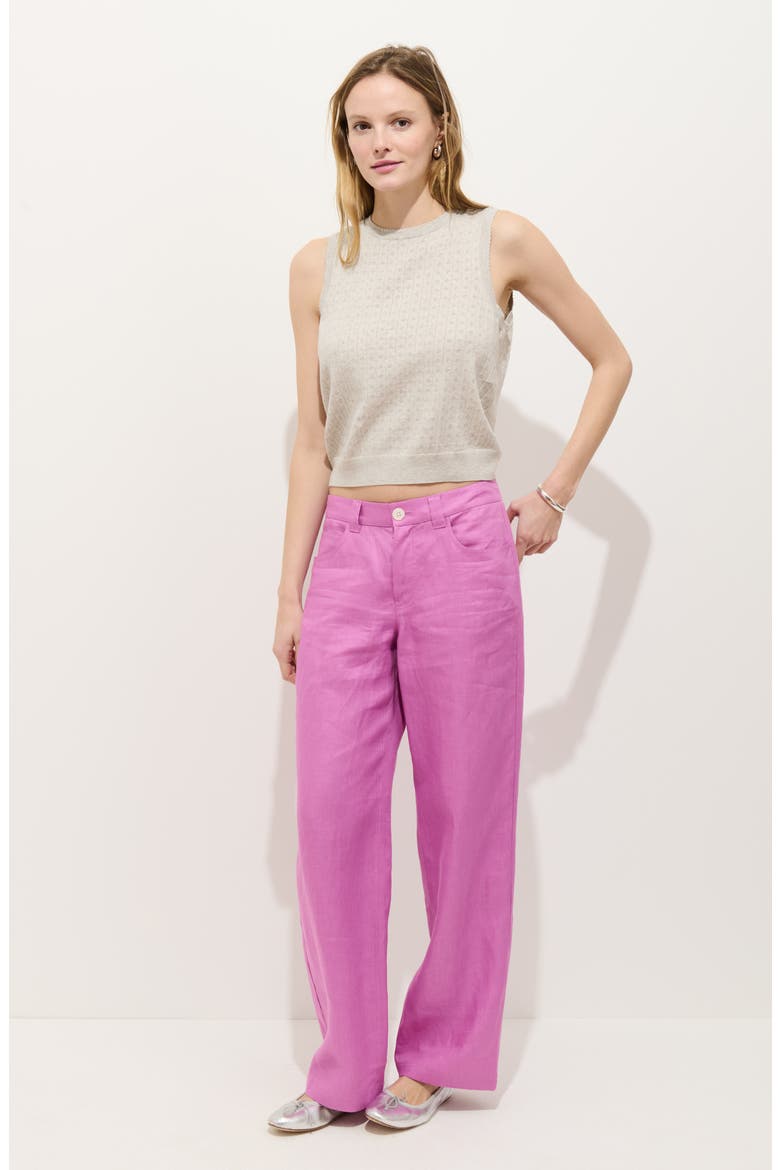 Odette Cotton & Cashmere Pointelle Sweater Tank, Alternate, color, HEATHER GREY