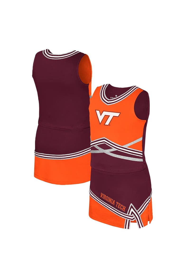 Girls Youth Colosseum Maroon Virginia Tech Hokies Lollipop Park Cheer Two-Piece Set, Main, color, Maroon