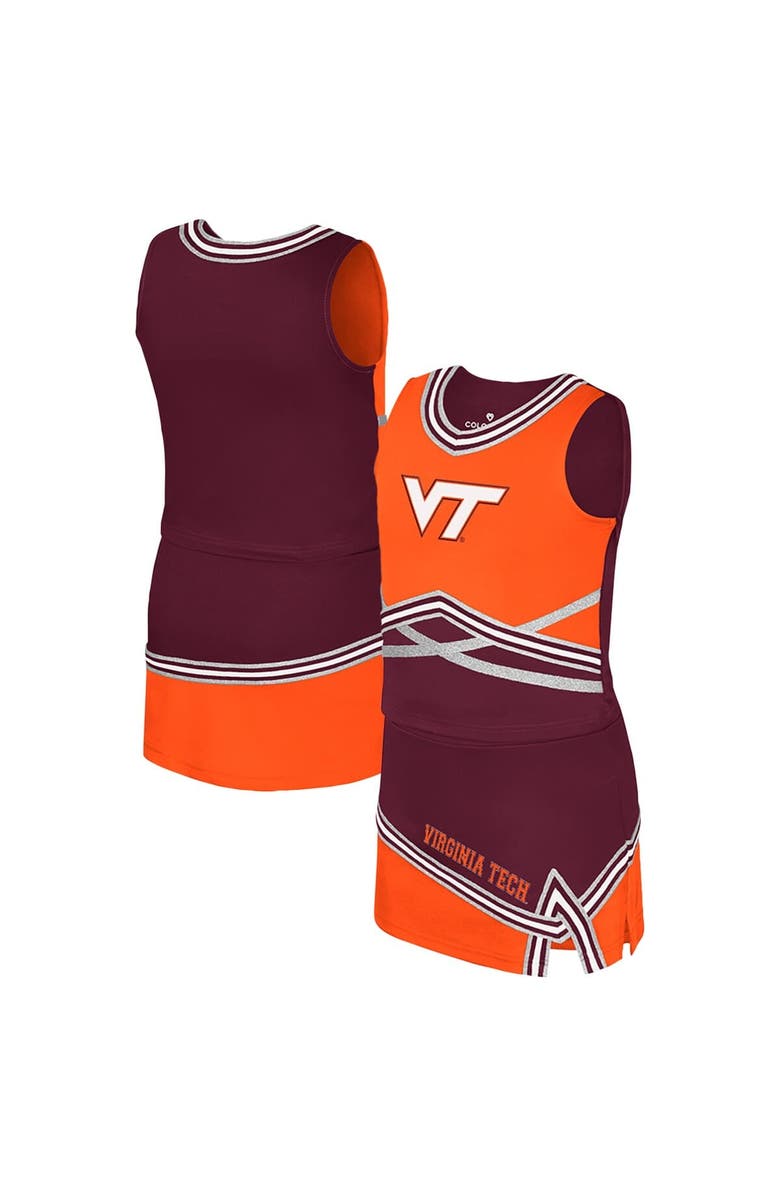 COLOSSEUM Girls Youth Colosseum Maroon Virginia Tech Hokies Lollipop Park Cheer Two-Piece Set, Main, color, Maroon