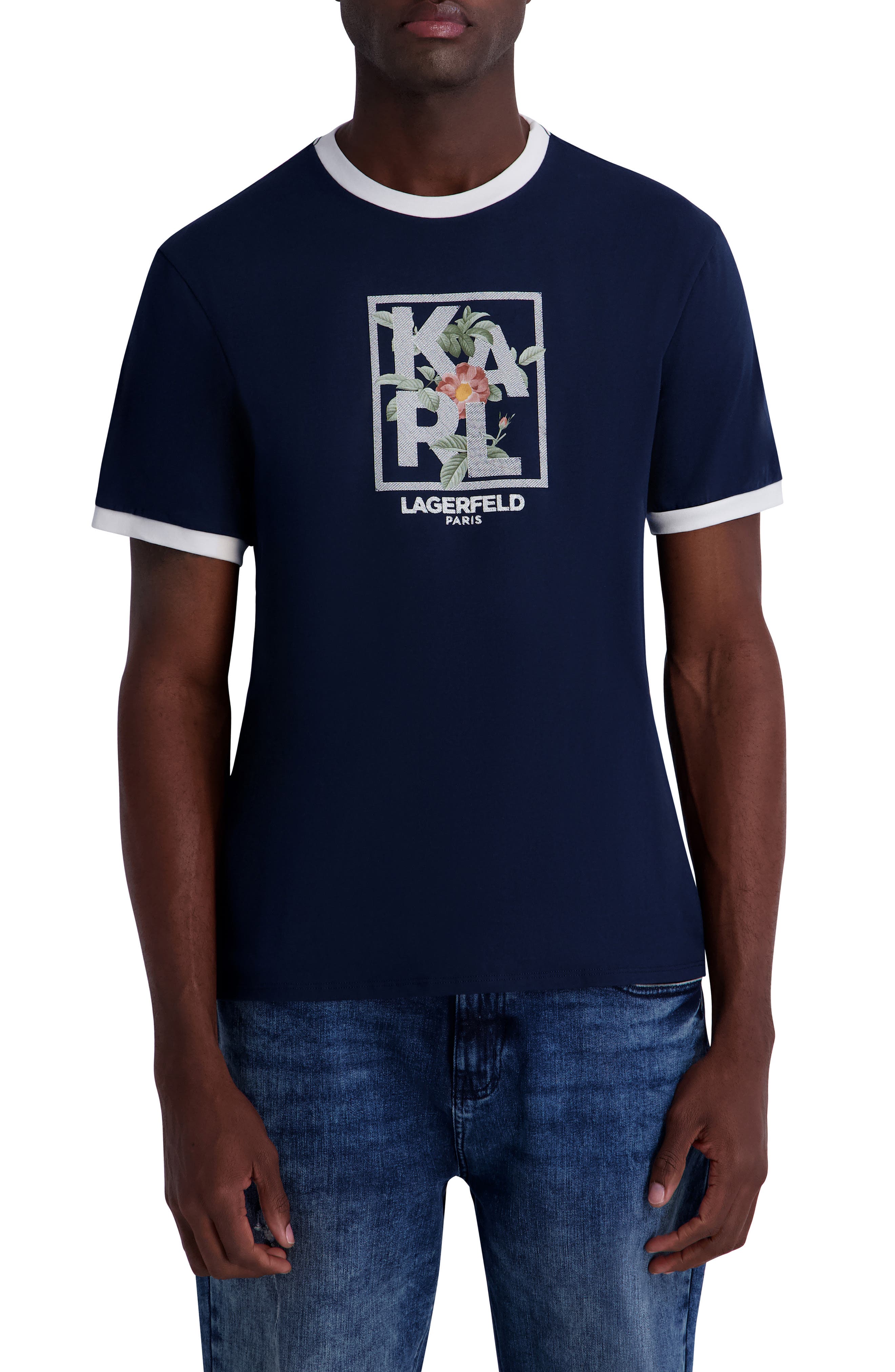 Floral Graphic Ringer T-Shirt