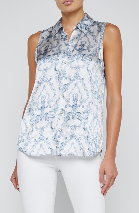 Emmy Sleeveless Silk Shirt